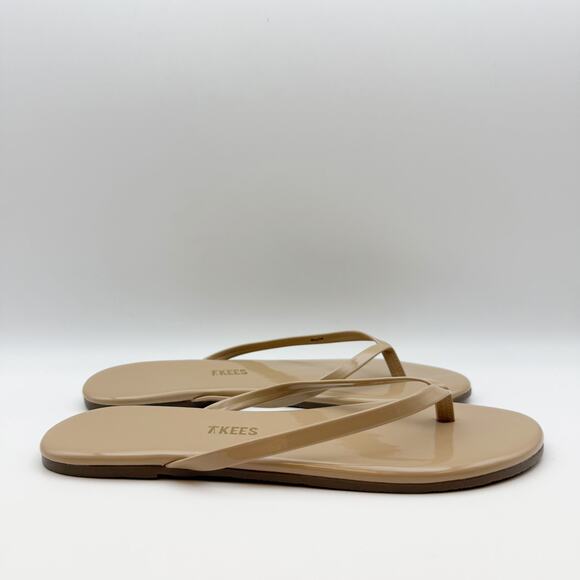 TKEES Womens Foundation Gloss Sandals US 8 Nude Cowhide Leather NWOB - Picture 3 of 12